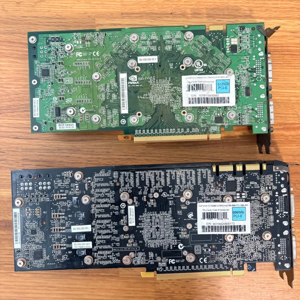 FOR PARTS EVGA MSI AMD Graphics Card Lot of 4 AS IS 8800GTS GTX260 N450GTS W5000